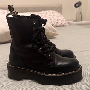 Dr. Martens Black Platform Combat Boots